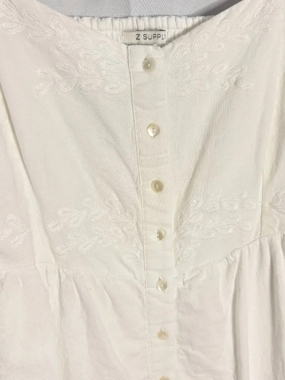 Z Supply White Citadelle Embroidered Linen Maxi Dress - Estimated size M - Picture 3 of 8